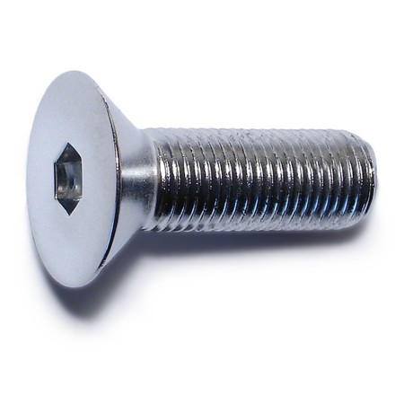 MIDWEST FASTENER 3/8"-24 Socket Head Cap Screw, Chrome Plated Steel, 1-1/4 in Length, 6 PK 79952